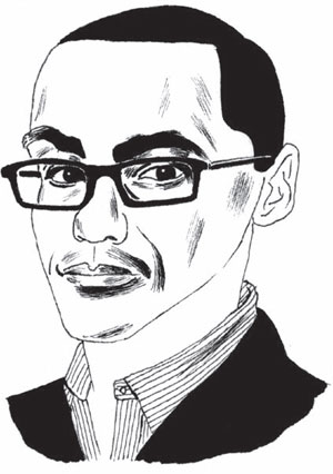 Andy Freidman sketch of Victor LaValle