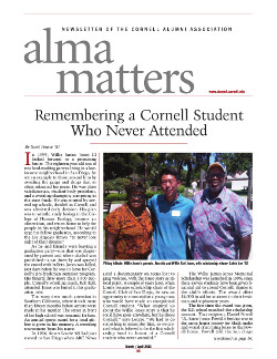 Magazine page for alma matters