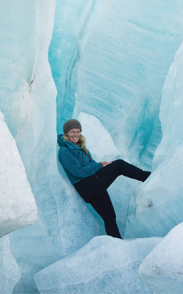 Sarah Aciego on a glacier