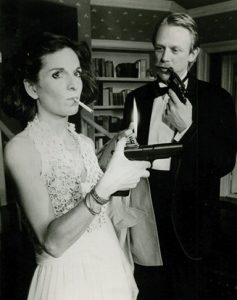 Russell with castmate in 1987