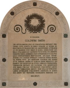 A plaque in Goldwin Smith Hall