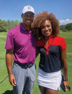 Tiger Woods poses with Mullins