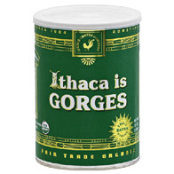 Coffee can with "Gorges" slogan