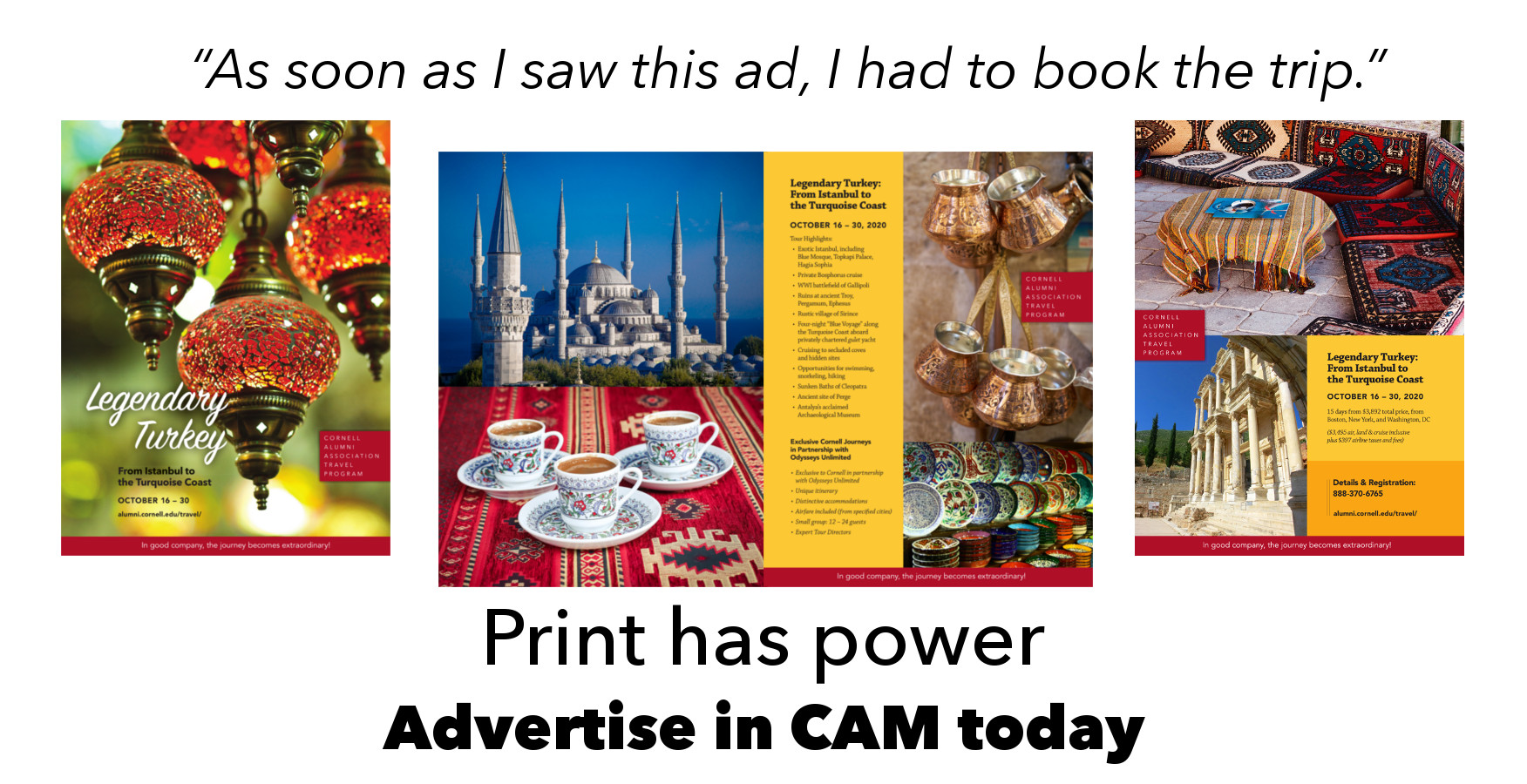 Four page advertisement for a Turkey trip that generated sales